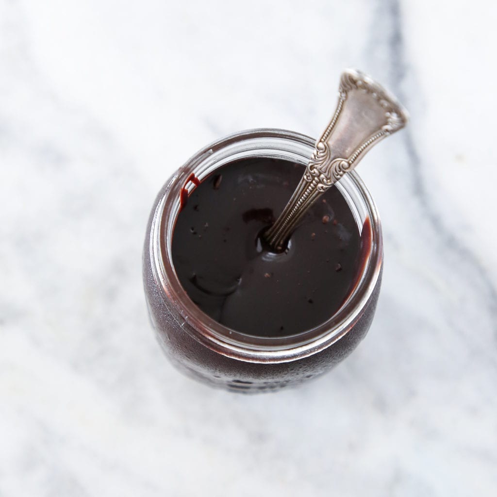 This rich chocolate fudge sauce is deeply chocolatey and decadent! 