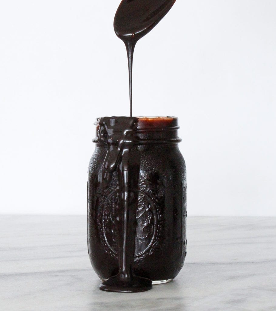  This rich chocolate fudge sauce is deeply chocolatey and decadent! 